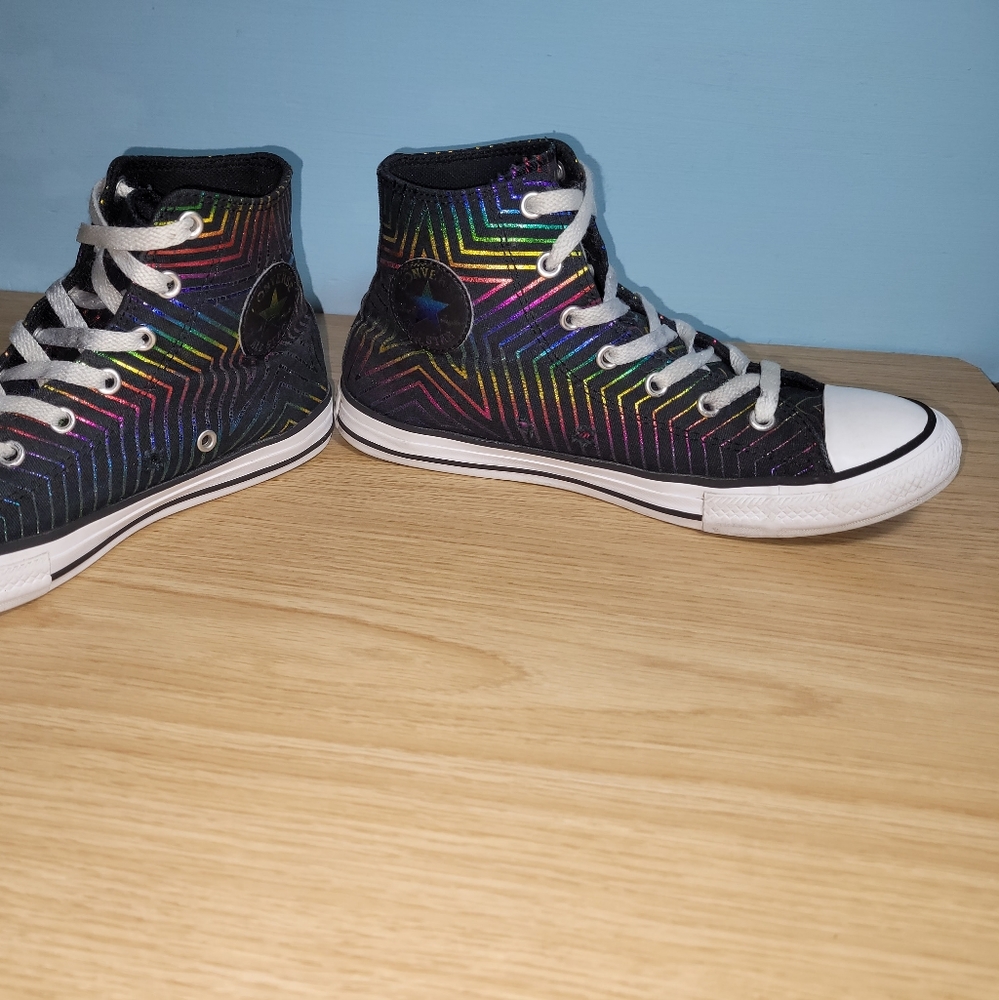 Converse Rainbow zebra print high tops - Picture 3 of 5